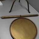 Metal Martini Cocktail Table, Antique Brass (12.5"D x 12.5"W x 27.5"H)