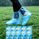 20 Pcs Disposable Waterproof Shoe Covers for Rain, Non-Slip Plastic Shoe Covers for Women Men Youth, Clear Boot Covers with Individually Wrapped for Disney Travel Indoor Outside