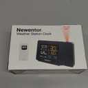 Newentor Atomic Projection Alarm Clock with Weather Station for Bedrooms, Projector Clocks with WWVB Function, Indoor Outdoor Thermometer Wireless, Temperature Humidity Monitor and Weather Forecast, Red Projection