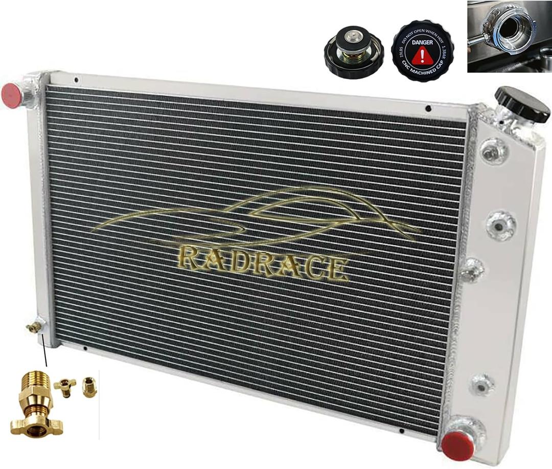 4 Row Aluminum Radiator For 1968-1973 Chevy Chevelle,1968-1977 El Camino GMC,1971-1990 Buick LeSabre Electra AT MT PRO