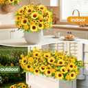 8 Bundles Artificial Flowers for Outdoors,UV Resistant Faux Sunflowers and Daisies Flowers for Outdoor Planters Front Porch Garden Patio Spring Summer Decoration