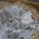 Farmhouse Chandelier Light Fixture, 5-Light Rattan Boho Chandeliers for Dining Room, Hand Woven Pendant Light with Linen Shade, Rustic Hanging Lighting for Kitchen Island, Bedroom (Bulb Not Included)