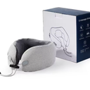 XSWQDLQ Travel Neck Pillow/Electric Neck Massager with Heating, Memory Foam Pillow for Neck Pain Relief, Neck Support Pillow for Airplane, Car, Office, Gift (Grey)