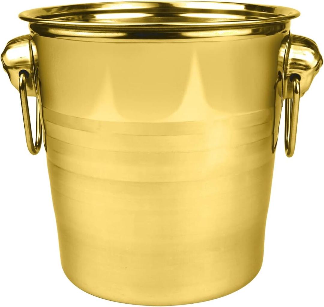 3L Insulated Stainless Steel Ice Bucket for Champagne Beer Bottles - Champagne Bucket Cooler for Home Restaurant Hotel and BarGold