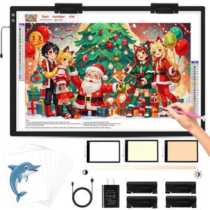 Wsenlight Rechargeable A1 Light Pad for Diamond Painting Extra Large Tracing Light Box Drawing Light Board 6000 mAh Battery Powered Light Table for Weeding Vinyl, X-ray Viewing, Animation, Sketching