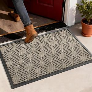 Yimobra Large Door Mat 36x24, All-Weather Waterproof Non-Slip Welcome Matt Outdoor, Heavy Duty Non Slip Doormat for Entryway for Patio and Garage Indoor, Easy Clean, Beige