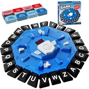 Word Game Family Board Games with Display Timer and 2 Modes, The Fast-Paced 24 Letters Pressing Games, Learning Word Game for Kids & Adults, 2-8 Players, 15-20 Minute Play Time, 8.5 inches x 8.5 inches x 0.1 cm