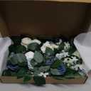 Ling's Moment 5FT Dusty Blue Artificial Flower Garland Rose Leaves Floral Garland Arch Flowers Vine Table Centerpieces Decoration