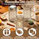 32 oz Mason Jars with Airtight Lids and Bands, 12-Pack with Wide Mouth, Rustic Stickers & Tags, Quart Glass Canning Jars for Pickling, Food Storage, Fermentation,Overnight Oats