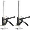 Arm Hand Tool 2PCS Labor Saving Arm,15inch Height Regulator Hand Lifting Tool, Door And Wooden Panel Lifting Cabinet Board Lifter (black Steel 2pc)