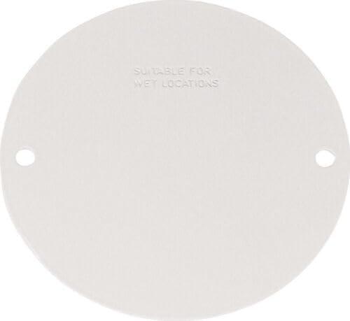 Replacement For Compatible WithSigma Electric 14241WH Steel White Weatherproof Round Blank Cover 4.14 in.