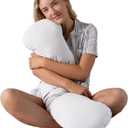 Weighted Body Pillow 6.5lbs - Weighted Pillow for Deeper Sleep (41 x 10) - Cooling Body Pillows for Adults, Full Body Pillow for Adults, Side Sleeper Body Pillows with Cover (White)