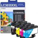 LC3035XXL Ultra High Yield Ink Cartridge Set (4-Pack, 1BK/1C/1M/1Y) Replacement for Brother LC3035 LC3033 BK/C/M/Y XXL Ink Cartridges Work for MFC-J995DW MFC-J805DW MFC-J815DW Printer