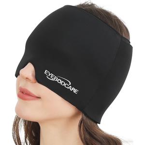 Migraine Relief Cap, Reusable Headache Relief Cap with Hot & Cold Therapy, Soothing Headache Hat, Odorless Gel Ice Head Wrap for Tension, Stress & Sinus, Headache & Puffy Eyes (M)