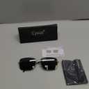 Cyxus Polarized Rimless Sunglasses for Men Square UV Protection Rectangle Ultralight Metal Shades (Frameless Sunglasses-black Gold)