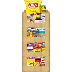 TidyFriend Wooden Stackable Storage Bins for Pantry Organizers and Storage 4 Pack, Pantry Storage for Food, Kitchen and Home Organization (Wood) TidyFriend Wooden Stackable Storage Bins for Pantry Organizers and Storage 4 Pack, Pantry Storage for Food, Kitchen and Home Organization (Wood)