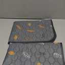 Sunheir Washable Pee Pads for Dogs , Thick Heavy Absorbency Reusable, Prevent Leakage, Waterproof , Non-Slip Pee Pads for Puppy Playpen, Crate, Whelping Box, Potty Training, Grey, 2 packs (Leaves - Deep Grey)