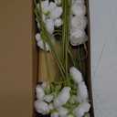 Ling's Moment Ranunculus Artificial Flower, Faux Silk Mini Ranunculus Flowers for DIY Bouquet, Bulk Fake Wedding Filler Flowers for Centerpieces Arrangements Bridal Shower Decorations, Ivory White