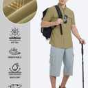 TACVASEN Mens Short Sleeve Sun Protection Shirt UPF 50+ Quick Dry Fishing Cooling UV Shirts Outdoor Tactical Hiking Shirts (Beige, XXL)