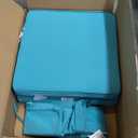 Square Corner Seat Cushions, 19" x 19" x 3", Set of 4, Indoor Outdoor Waterproof Weather Resistant Universal Chair Pads with Ties for Patio Furniture, Garden Deck Dining Chairs, Turquoise (19"x19")