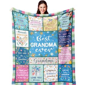 Nicetous Gifts for Grandma, Birthday Gifts for Grandma, Grandmother Presents for Christmas/Birthday, Grandmother Blankets from Grandchildren/Granddaughter/Grandson Soft Throw Blanket