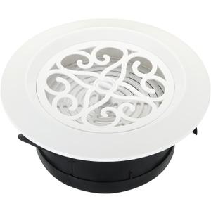 PATIKIL 5 Inch Round Air Vent, Adjustable Ceiling Diffuser Grill Cover ABS Louver Soffit Vent with Screen for Bathroom Kitchen Living Room, White