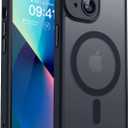 CANSHN Magnetic for iPhone 13 Case, Upgraded [Full Camera Protection] [Compatible with Magsafe] [Translucent Matte] Shockproof Protective Phone Case for iPhone 13 6.1" - Black