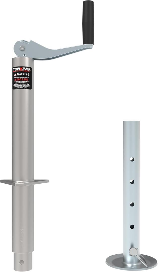 A Frame Trailer Jack with Drop Leg, 15" Vertical Travel, 2000 lbs, for RV, Trailer and More