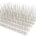 QIEGL Bird Spikes for Pigeons 304 Stainless Steel Small Birds Anti Bird Spike Metal Bird Deterrent Spikes Fence Spikes Cover 25 Feet (23 Pack Uninstalled)