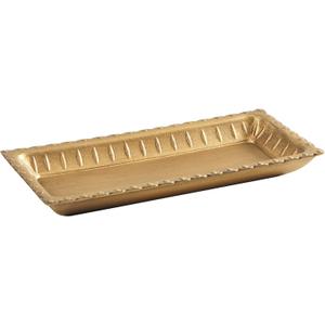Vintage Gold Decorative Trays for Coffee Table Home Decor Farmhouse, Wood Powder Compressed Trays for Bathroom Ottoman Jewelry Organizer Perfume, Tray for Table Centerpieces