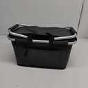 Picnic Basket, SIYUAN Collapsible Market Basket Insulted Cooler with Handles 27L Large Farmers Grocery Basket with Lid Portable Tote Bag, Black