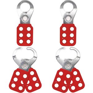 Lock Out Tag Out Hasp - 4 Pack Stainless Steel Lockout Hasp, Nylon Handle, Tamper-Proof and Impact-Resistant Loto Hasp, 1 inch Jaw Diameter