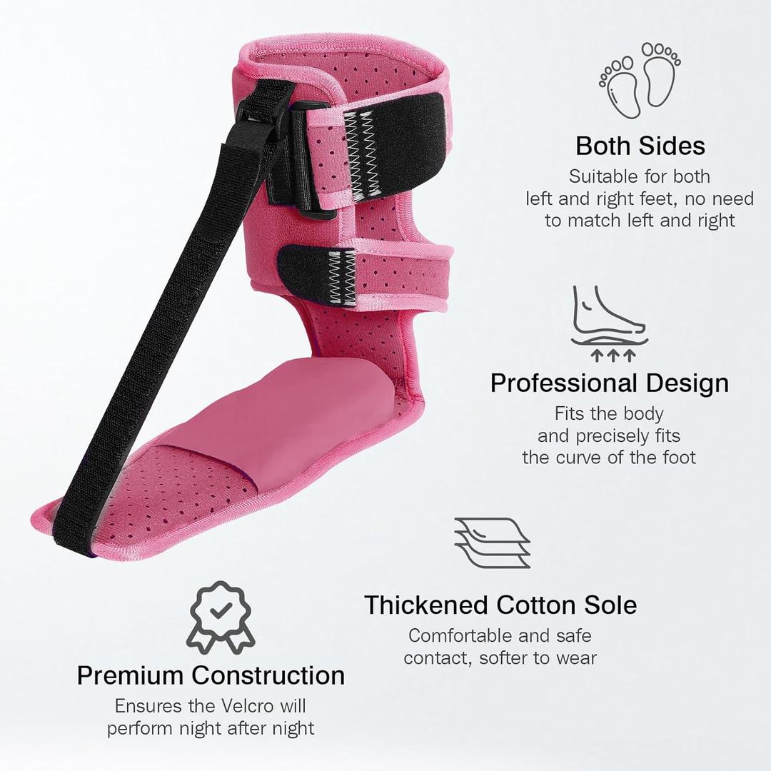 Upgraded Plantar Fasciitis Night Splint (Rose Pink)