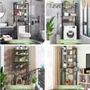 Kalrin Over-The-Toilet Storage Rack, 4-Tier Bathroom Organizer Shelf Over Toilet with Adjustable Shelf and Basket, Freestanding Space Saver Bathroom Shelves Above Toilet for Room (Pure Gray)
