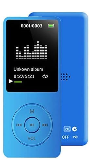 MP3 Player, Music Player with 16GB Micro SD Card, Buildin Speaker/Photo/Video Play/FM Radio/Voice Recorder/EBook Reader, Supports up to 128GB (Dark Blue)