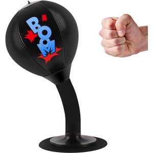 Desktop Punching Bag, Heavy Duty Stress Relief Boxing Bag, Strong Suction Speed Bag for Office and Home, White Elephant Gift for Boss or Coworker, Gag Gifts Funny Desk Accessories
