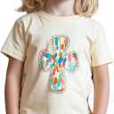 Toddler Boys Easter Shirt for Girls Kids Easter T-Shirts Tops Funny Bunny Graphic Tee Short Sleeve 2-8 Years (Yellow)