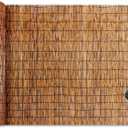 Natural Reed Fencing Rolls: Privacy Bamboo Fence 3/4/5/6ft High Roll Reed Screen, Decorative Bamboo Fencing for Outdoor Balcony Patio Garden Backyard,with Cable Zip Ties(Coffee, 3.6x16.4ft)