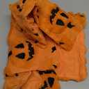 4TH Emotion Halloween Pumpkin Decorative Lumbar Pillow Covers 12x20 Set of 2, Orange Soft Plush Faux Fur Farmhouse Throw Cushion Cases for Fall Autumn Holiday Home Decorations