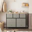 OLIXIS 7 Drawer Fabric Dresser, Storage Tower for Bedroom and Closet, 11.8"D x 39.4"W x 30.1"H