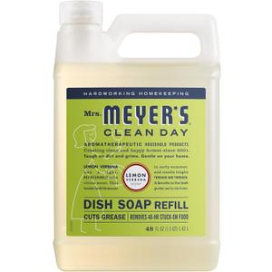 MRS. MEYER'S CLEAN DAY Liquid Dish Soap Refill, Lemon Verbena (48 Fl Oz (Pack of 1))