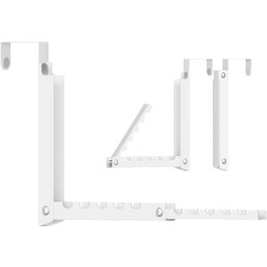 Over the Door Hook, Double Foldable Over the Door Clothes Hanger Drying Rack with 10 Ridges, Space-Saving Over Door Drying Rack for Laundry Room Bathroom Bedroom Closet Travel(White)