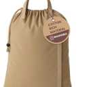 LFH Home Large Premium Cotton Canvas Laundry Bag with Drawstring and Handles Heavy Duty, Multi-Use, and Washable for Home, Travel, College or Storage 20x30 (Pack of 2)-Beige