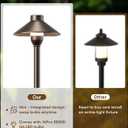 PARTPHONER Low Voltage Landscape Lighting 12-Pack, Aluminum 12V Pathway Lights with G4 Bulbs, Waterproof Oil Rubbed Bronze Color Wired Path Lights with Connectors for Walkway Yard Garden