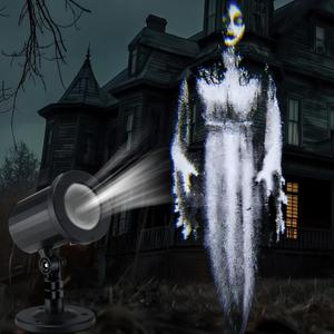 Retisee Halloween Projector Light Outdoor Indoor Waterproof Decoration Projector Light LED Bright Projection 180 Adjustable Stand for Ground Wall Roof Garage Door Halloween Decor(Ghost Woman)