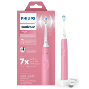 Philips Sonicare 4100 Rechargeable Electric Toothbrush, with Pressure Sensor, 2 Intensity Settings, SmarTimer and QuadPacer, 14-Day Battery Life, Blue, Model HX3681/24, Blue