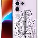 Compatible with Samsung Galaxy S23 Cases with Design, Cute Transparent Phone Case for Women Girls Girly with Heavy Duty Protective Bumper (Clear Abstract Art)