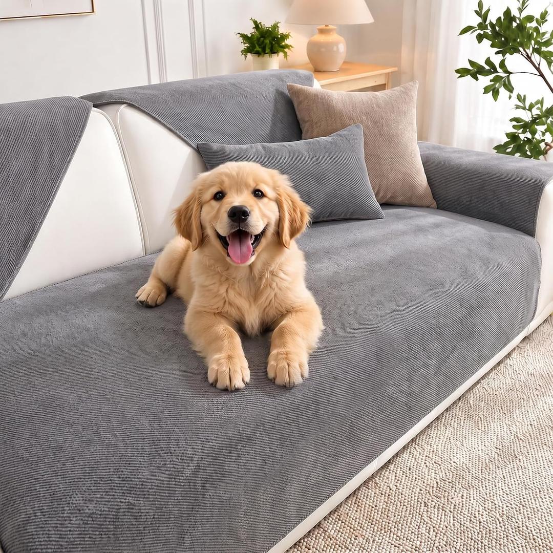 Non-Slip Couch Cover Pet Friendly Chenille Sofa Slipcover Washable