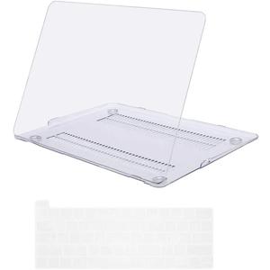 Hard Shell Plastic Clip Case for MacBook Pro 13 inch M2 2023 A2338 & 2022, 2021 2020 M1 A2338 A2289 A2251 A2159 A1989 A1706 A1708 with Keyboard Cover - Clear