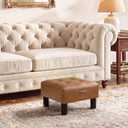 Joveco Small Ottoman Foot Stool,15" Square Upholstered Foot Rest with Legs, 15.7"D x 15.7"W x 8"H